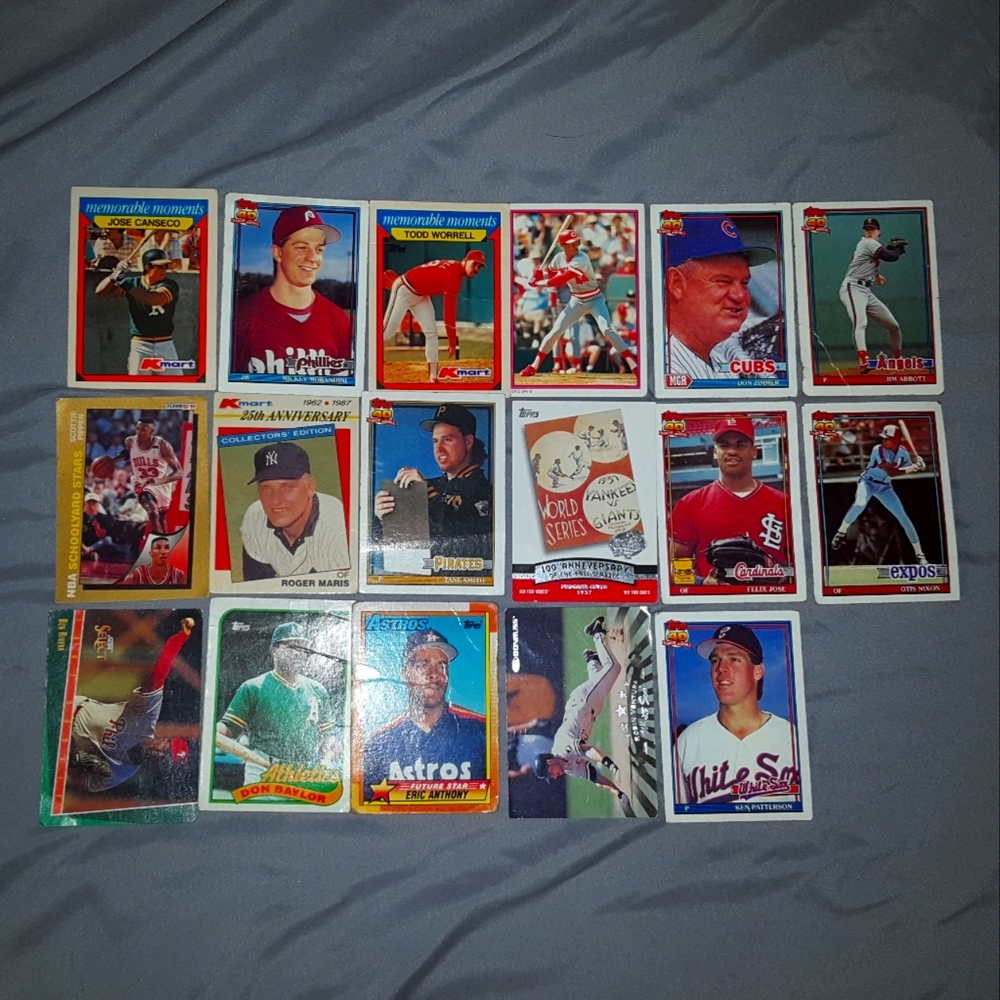 Vintage Baseball Card Lot: 17 Cards from the 1980s and 1990s